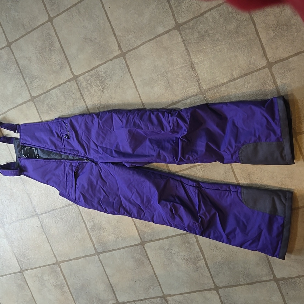Only wore once purple snow bibs med